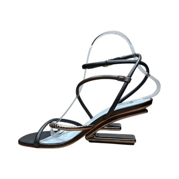 FENDI Fendi First Slide Sandals EU 37 US 7 F Shape Multicolor Wedge Heels Metal - Picture 10 of 15